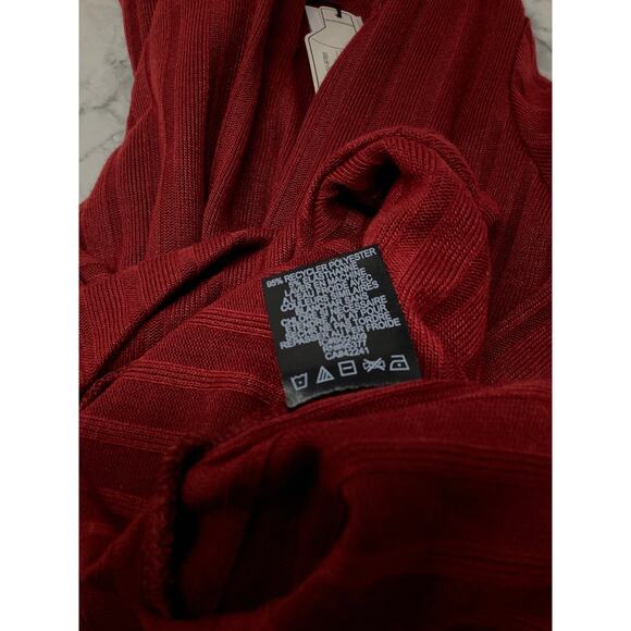 Sanctuary Women's Medium Red The It Girl Ribbed Knit Crop Top Twist Front G4-9 - Picture 11 of 11